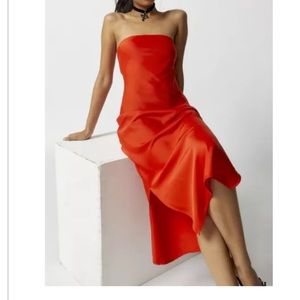 NWT Urban Outfitters satin strapless dress